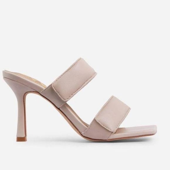 Padded Velcro Square Toe Mules in Blush Nude - Picture 8 of 9